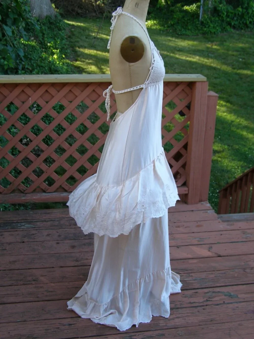 RARE nwt Patrizia Pepe size 8 Silk and Crochet Maxi Dress Light Petal Pink color - Picture 7 of 15